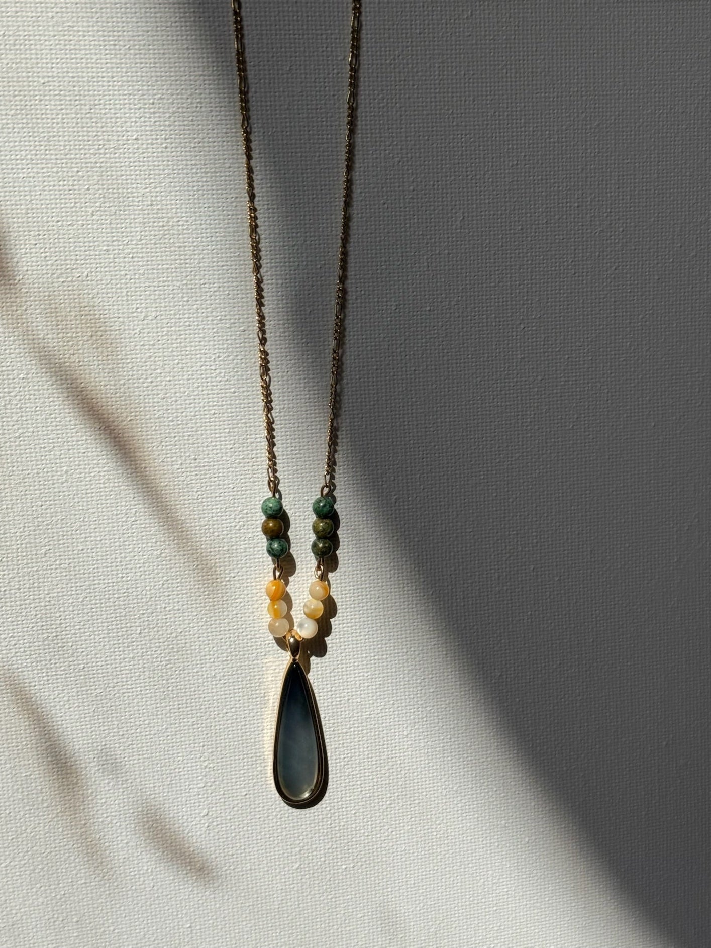 Collar Amazonita Mescaldo con Ágata de Fuego