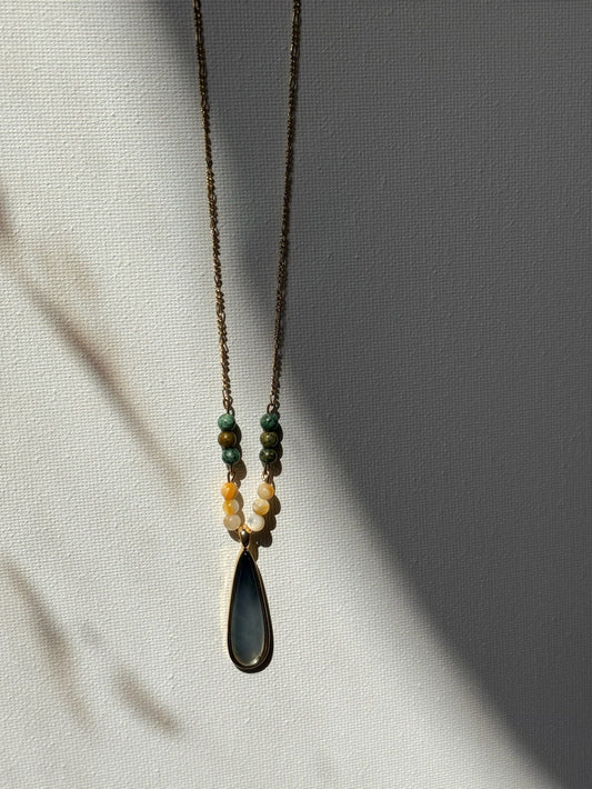 Collar Amazonita Mescaldo con Ágata de Fuego