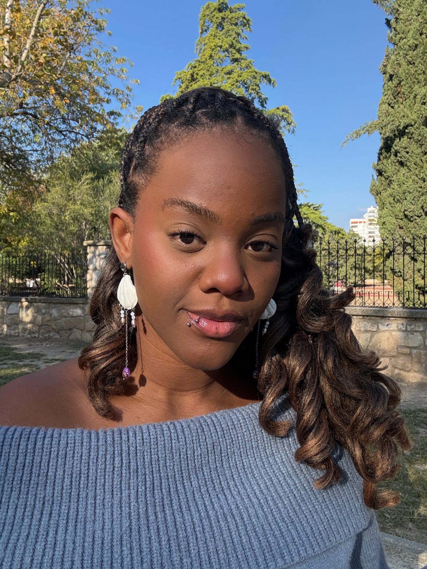 Pendiente de Concha Amatista