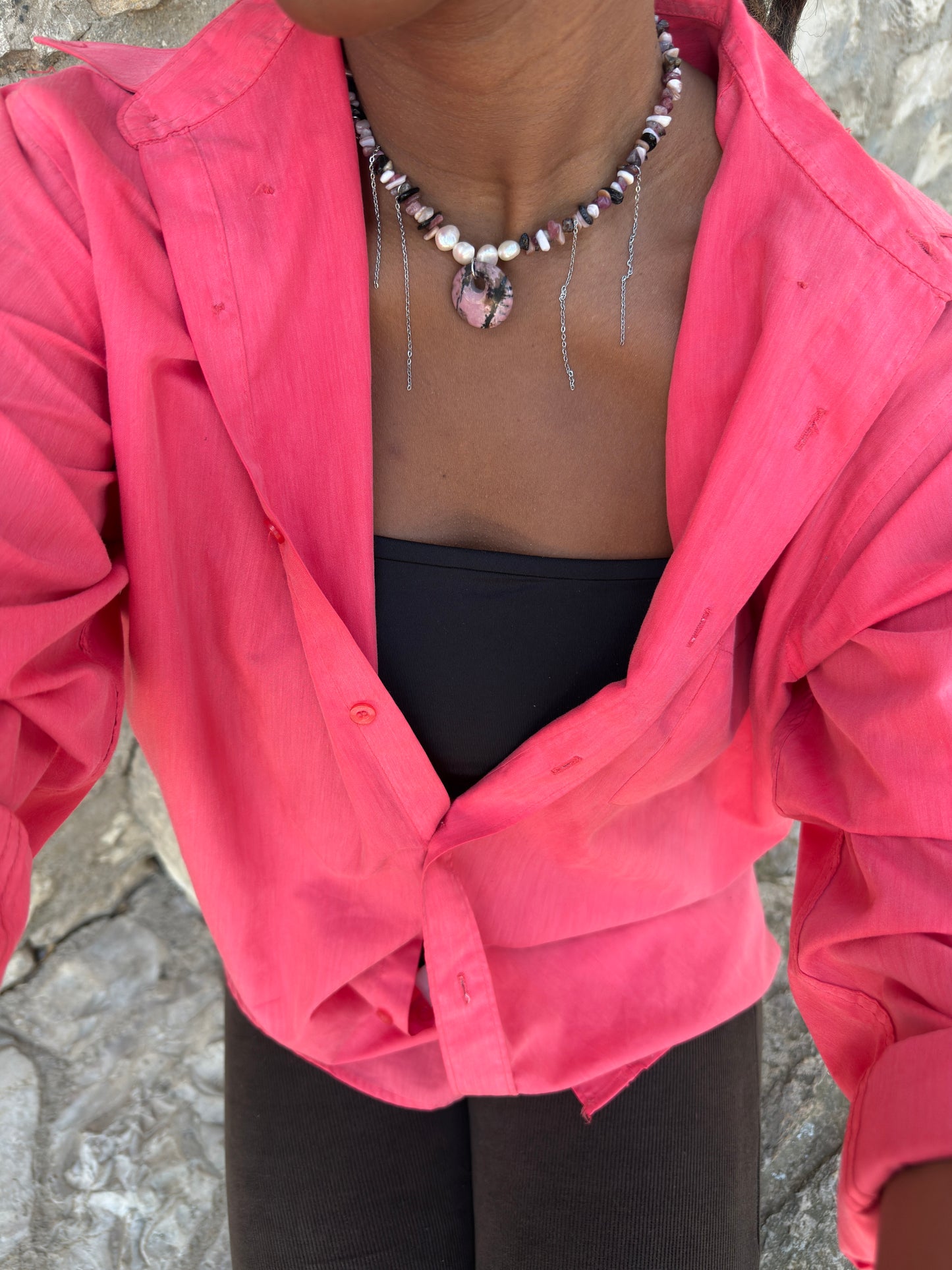 Collar de Turmalina Rosa Mezclado