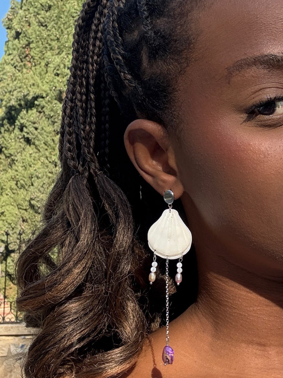 Pendiente de Concha Amatista