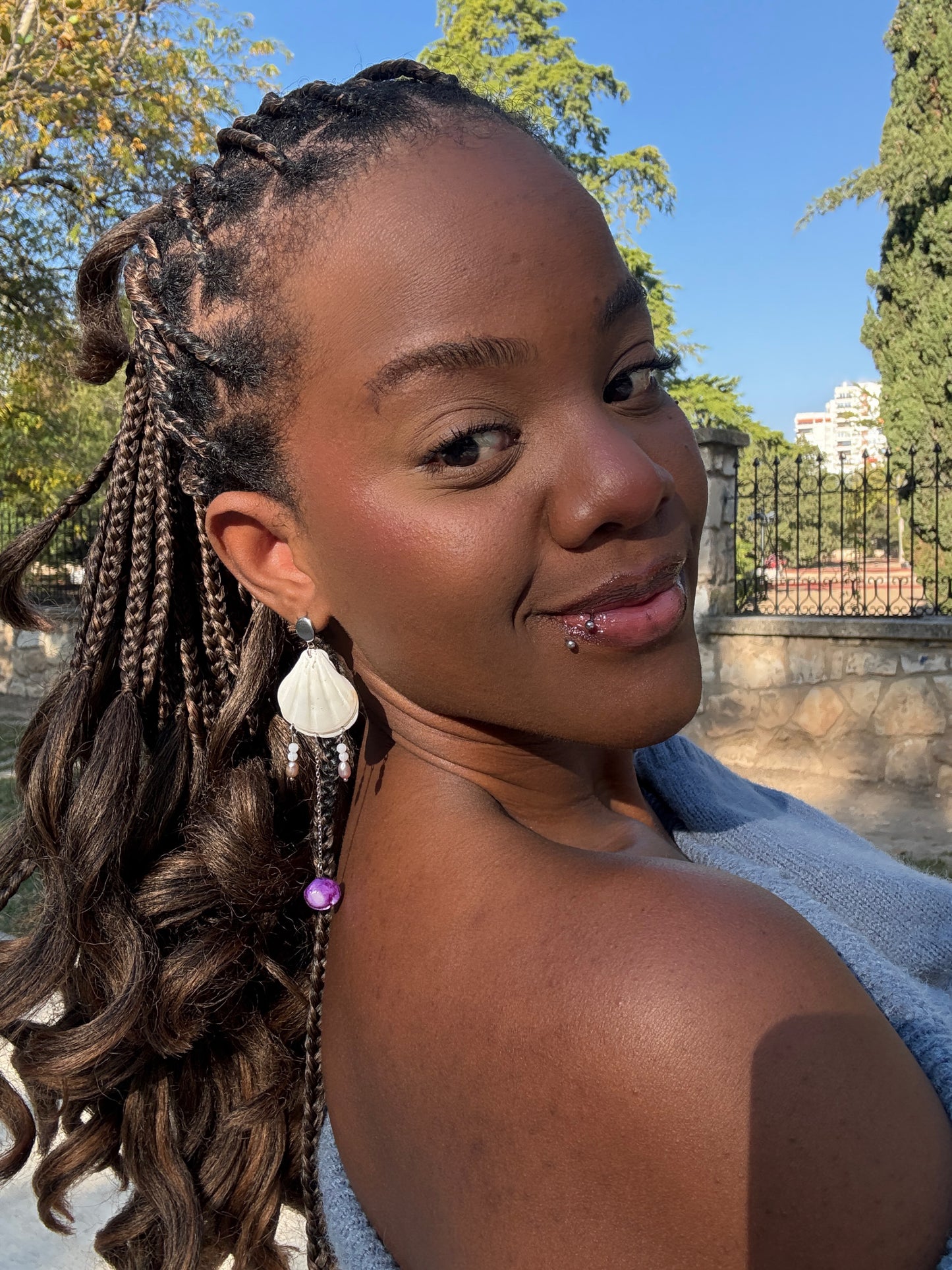 Pendiente de Concha Amatista