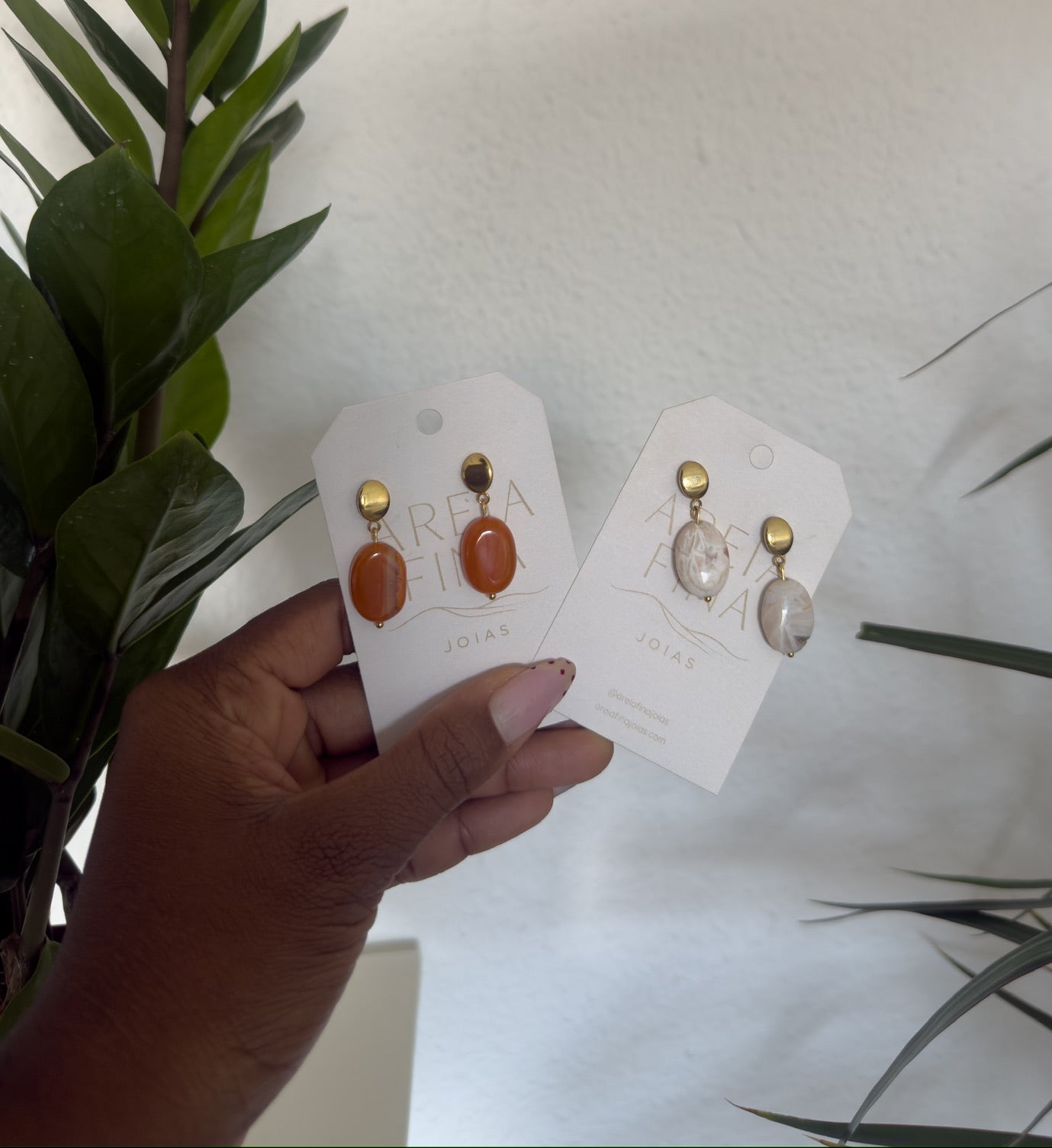 Pendientes de Piedras Naturales Diferentes